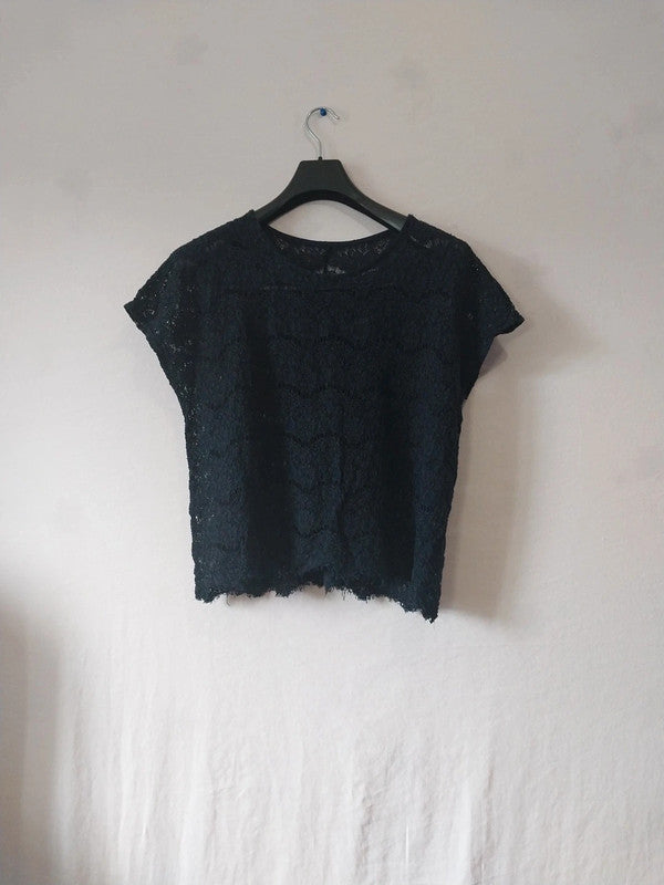 Tee-shirt transparent dentelle