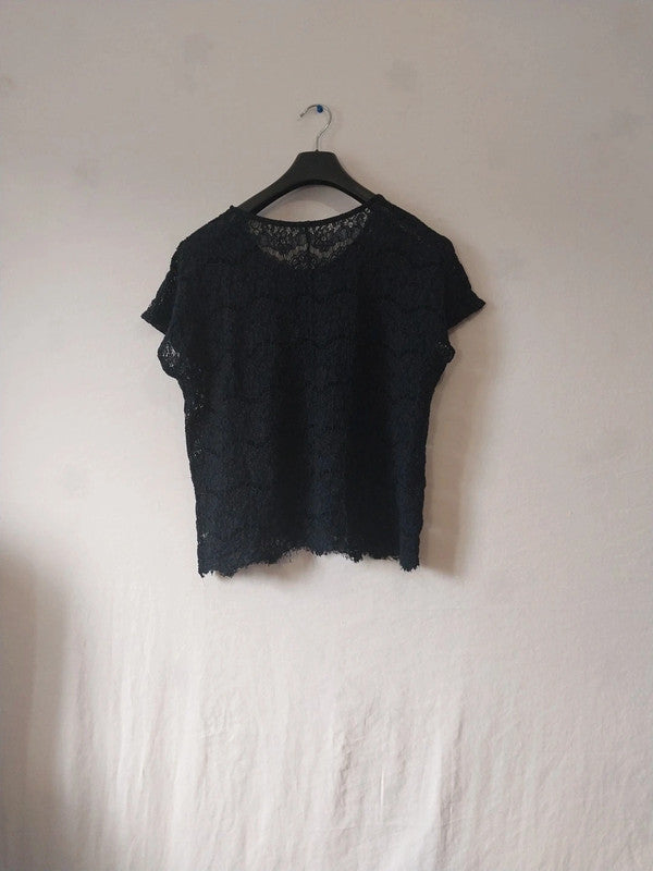 Tee-shirt transparent dentelle