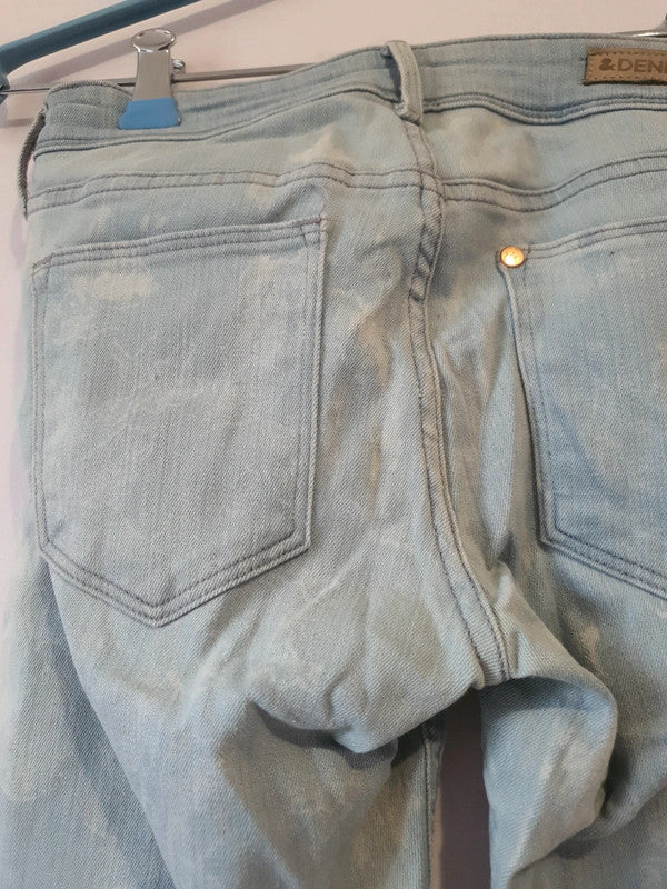 Jean skinny impression blanche avec fermeture éclair au jambes