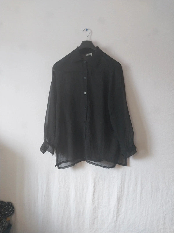 Chemise transparente noir