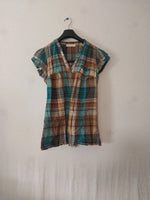 Chemise manche courte imprimer à bouton précion