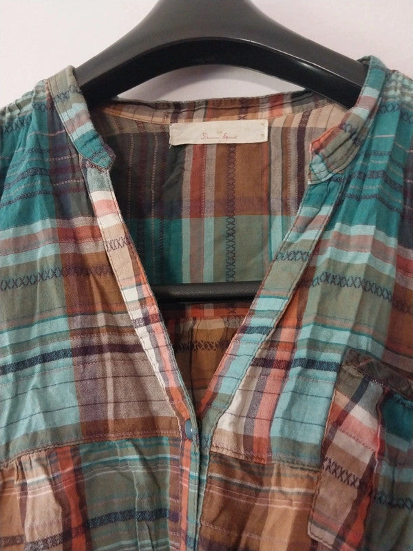 Chemise manche courte imprimer à bouton précion