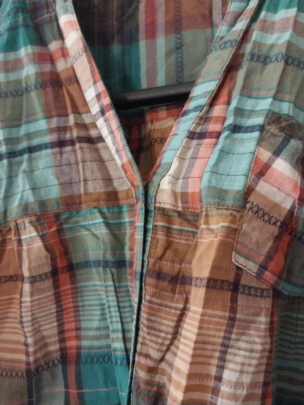 Chemise manche courte imprimer à bouton précion