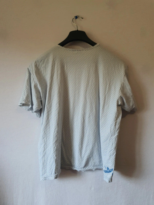 T-Shirt blanc avec points bleu