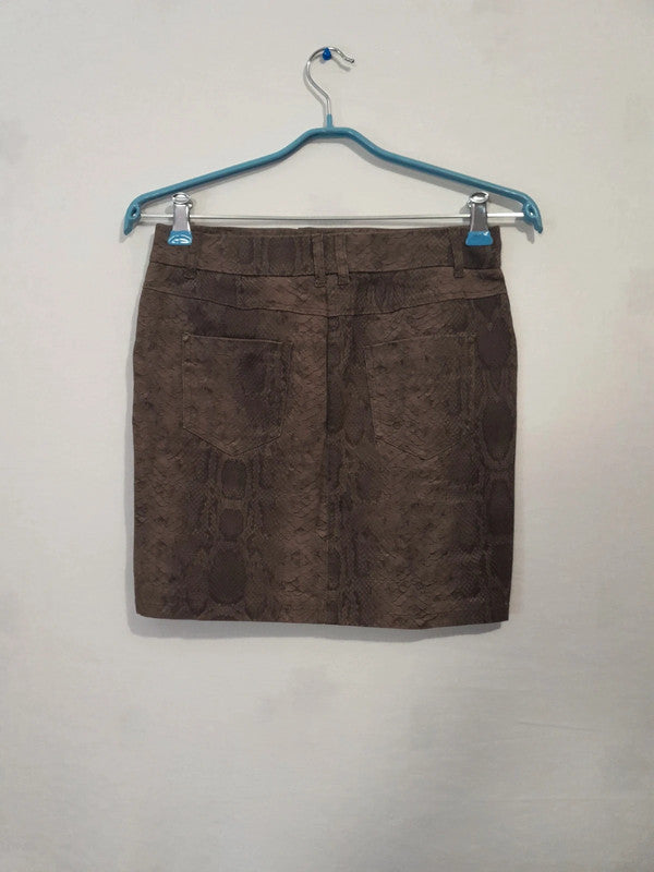 Jupe en jeans imprimé serpent