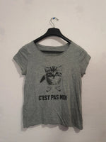 T-Shirt gris d'été avec chaton