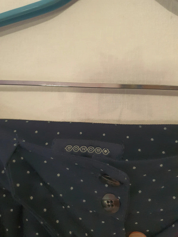 Jupe bleu marine à point blanc