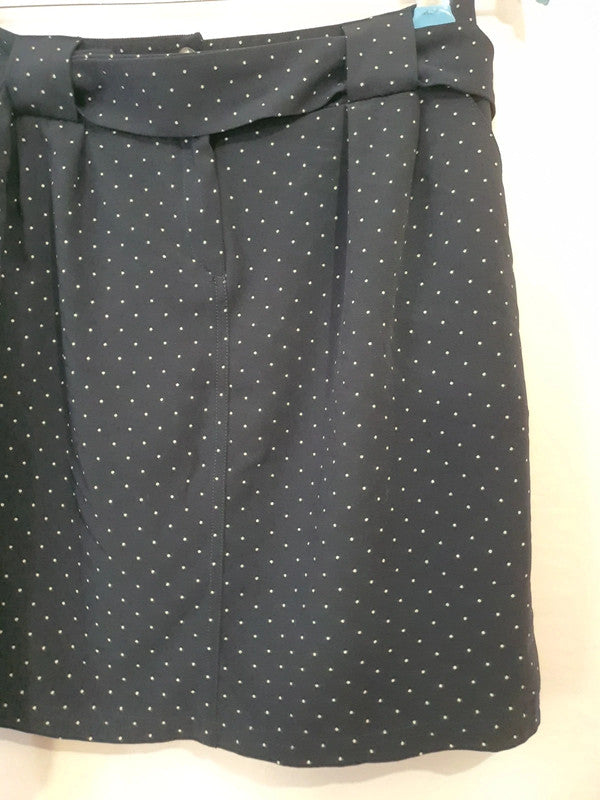 Jupe bleu marine à point blanc