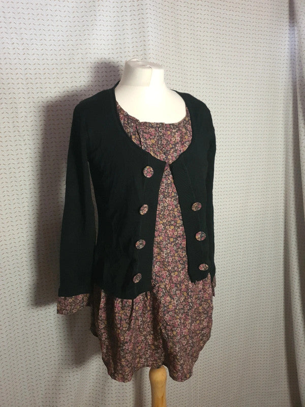 Chemisier noir et fleurie Baiyi