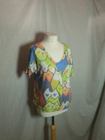 T-Shirt chat multicolores