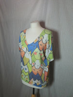 T-Shirt chat multicolores