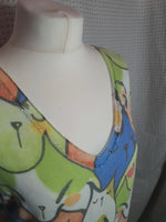 T-Shirt chat multicolores