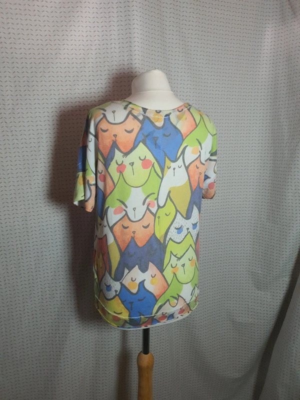 T-Shirt chat multicolores