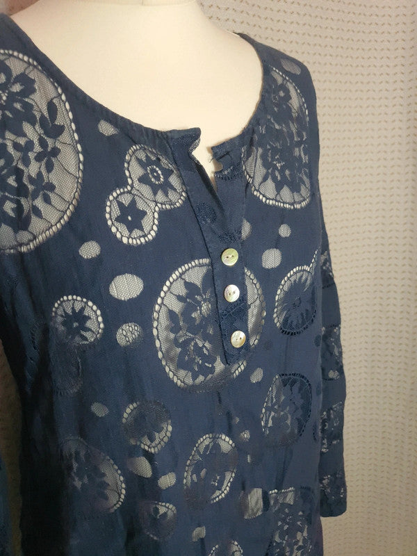 Chemisier transparent bleu