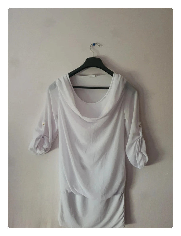 Blouse blanche avec manches réglable