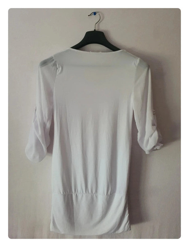 Blouse blanche avec manches réglable