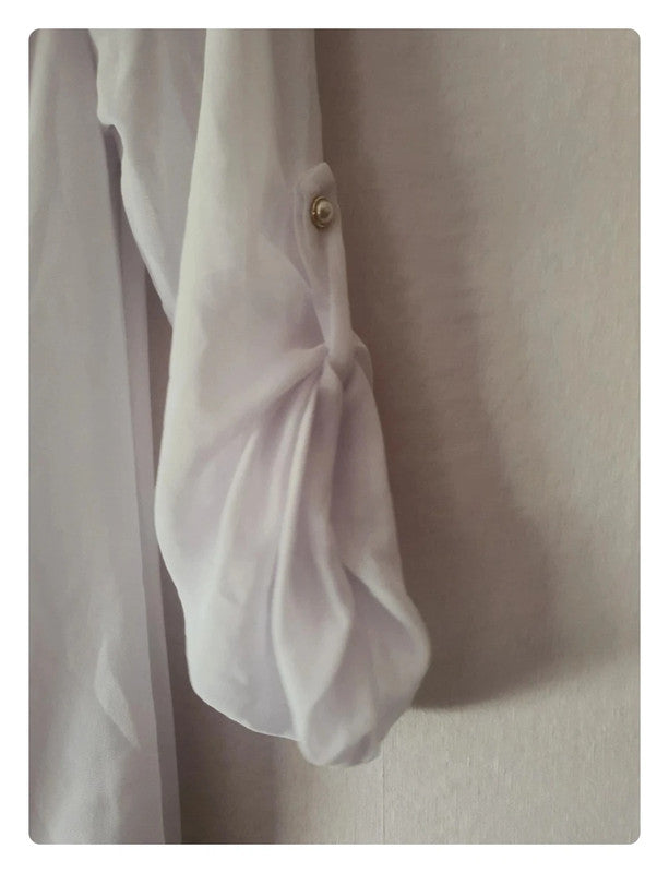 Blouse blanche avec manches réglable