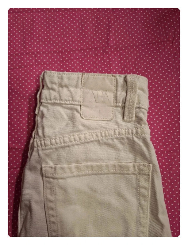 Jeans blanc Zara Taille XXS