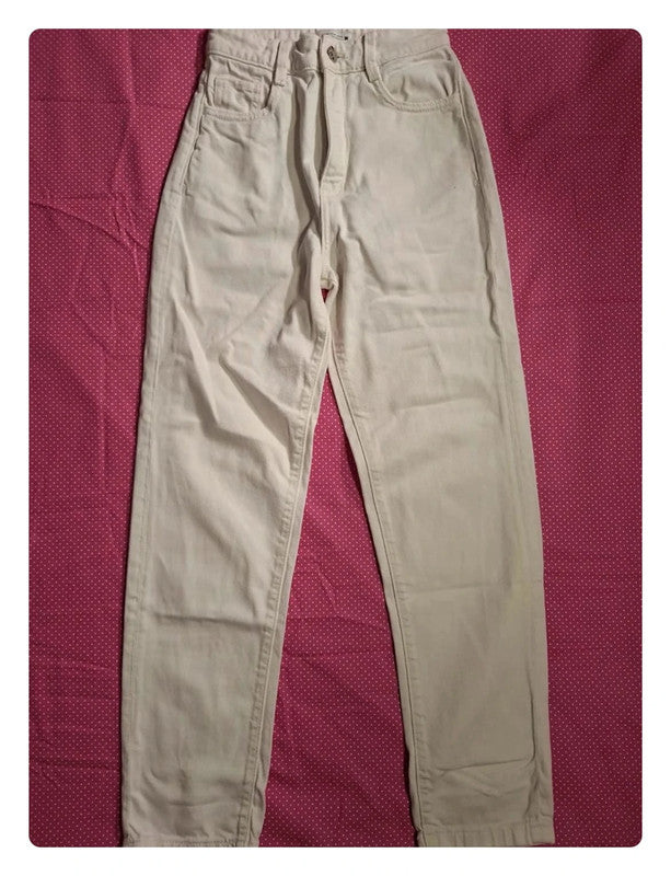 Jeans blanc Zara Taille XXS