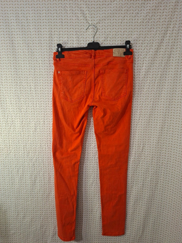 Jeans orange Zara Taille M