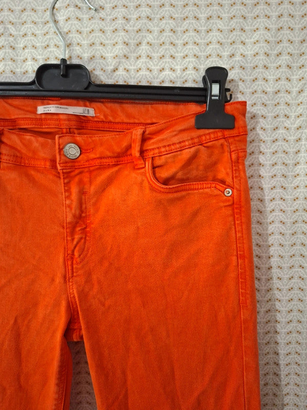 Jeans orange Zara Taille M