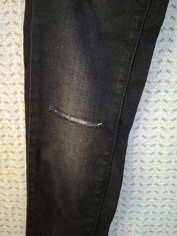Jeans noir troué Stradivarius Deluxe Taille XS