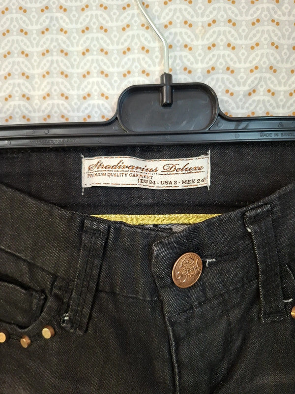 Jeans noir troué Stradivarius Deluxe Taille XS
