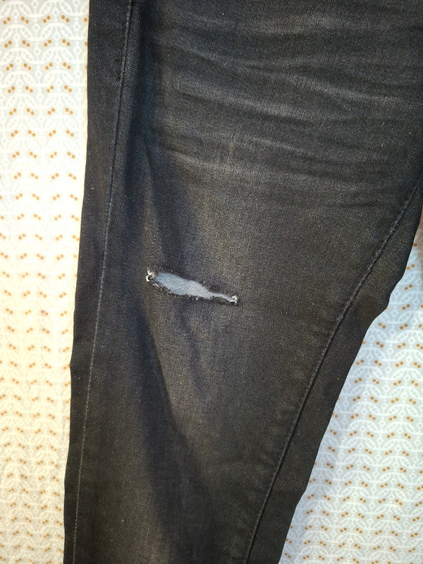 Jeans noir troué Stradivarius Deluxe Taille XS