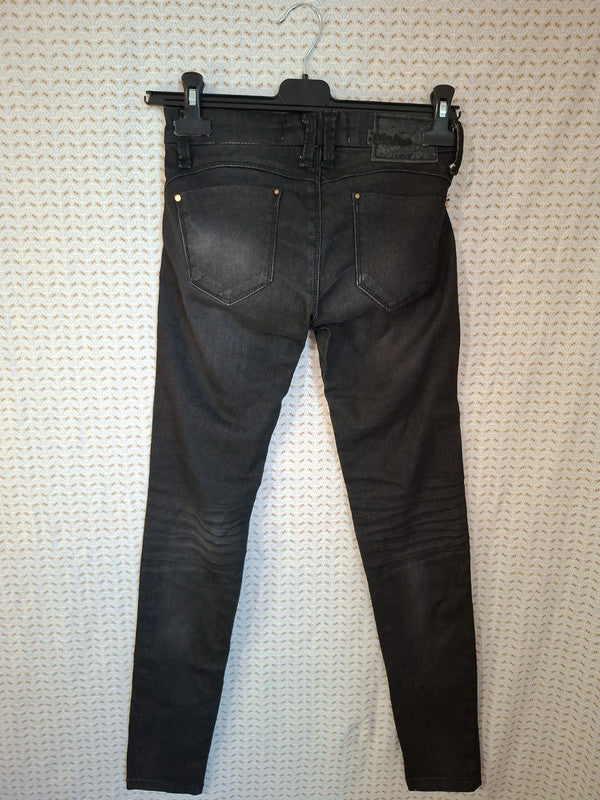 Jeans noir troué Stradivarius Deluxe Taille XS