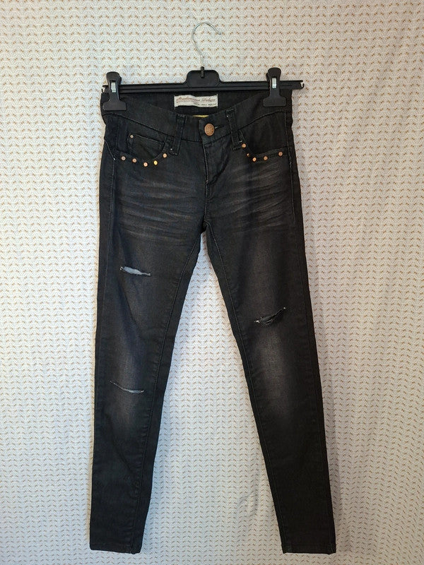 Jeans noir troué Stradivarius Deluxe Taille XS