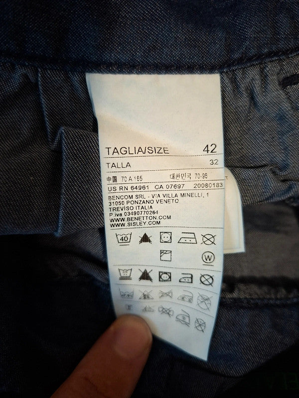 Pantalon bleu Benetton Jeans Taille XL