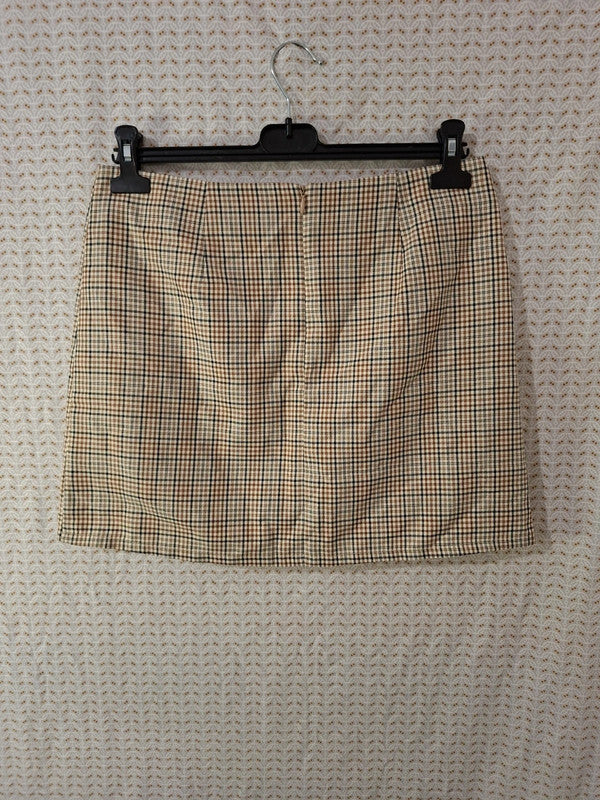 Mini jupe marron et beige C&A - Taille L - 40