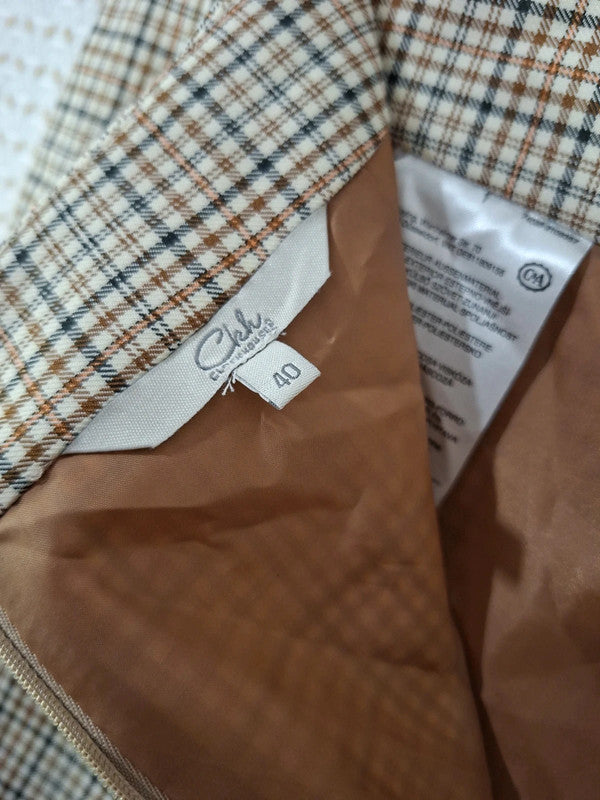 Mini jupe marron et beige C&A - Taille L - 40