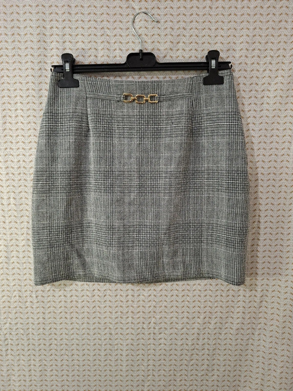Jupe grise à carreaux H&M - Taille S - 36