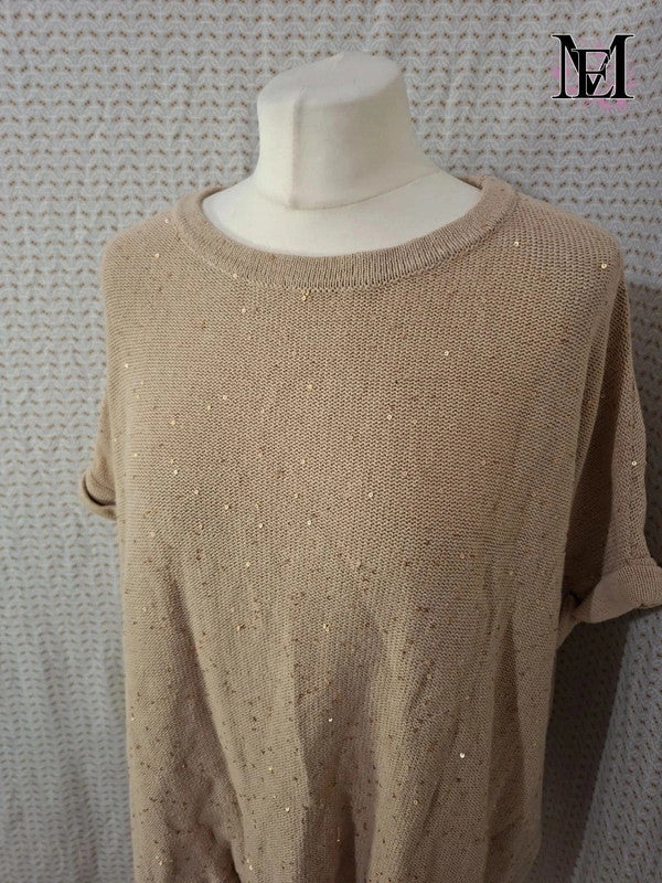 Pull beige doré Apostrophe Taille XL
