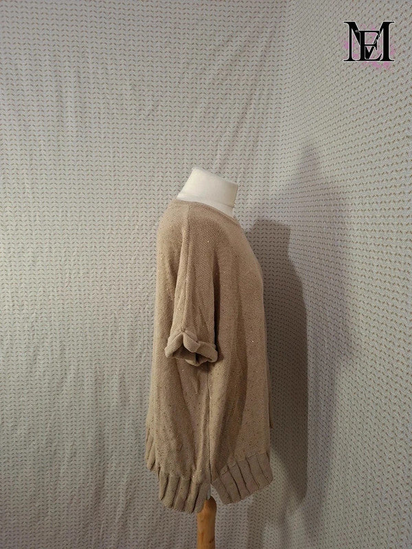 Pull beige doré Apostrophe Taille XL