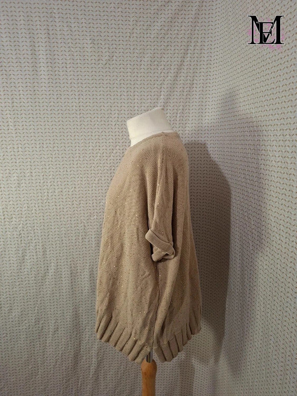 Pull beige doré Apostrophe Taille XL