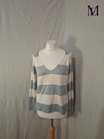 Pull blanc et gris Stradivarius Taille M
