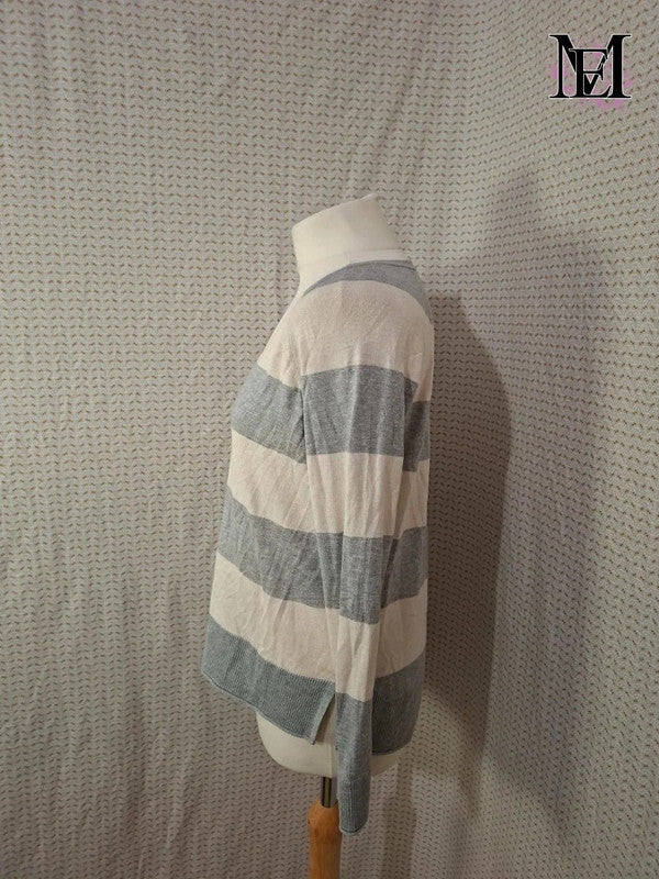 Pull blanc et gris Stradivarius Taille M