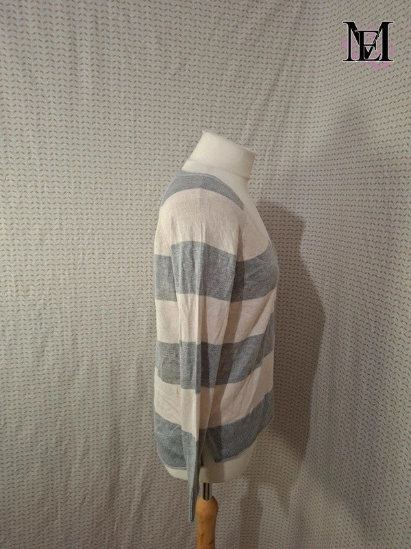 Pull blanc et gris Stradivarius Taille M