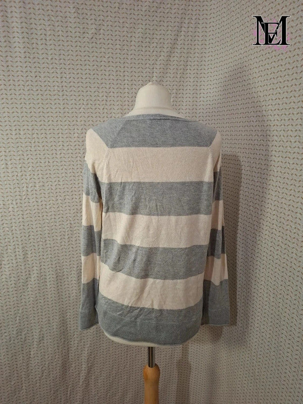 Pull blanc et gris Stradivarius Taille M