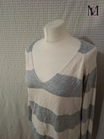 Pull blanc et gris Stradivarius Taille M