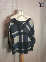 Pull bleu et gris
