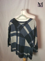 Pull bleu et gris