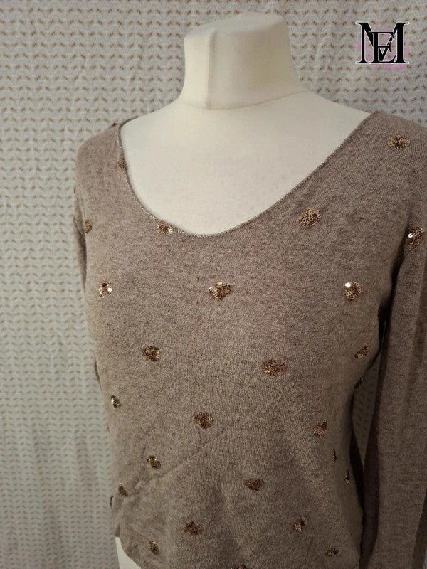 Blouse marron Mademoiselle-Élégance Taille L