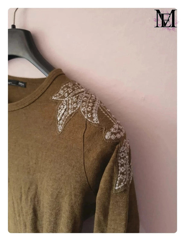 Blouse vert kaki Zara -Taille S -36