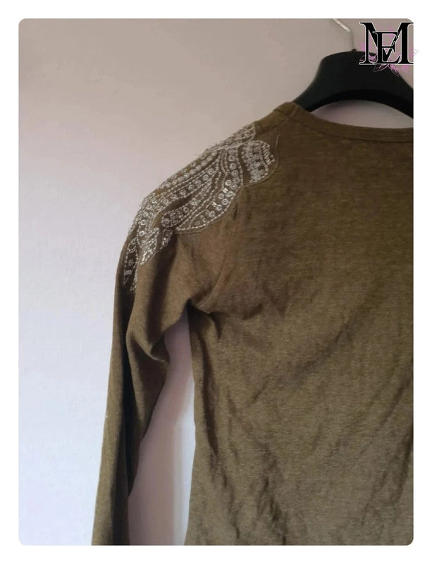 Blouse vert kaki Zara -Taille S -36