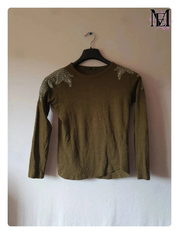 Blouse vert kaki Zara -Taille S -36