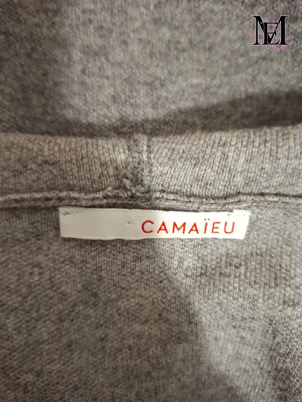 Cardigan gris à capuche Camaïeu - Taille M - 38