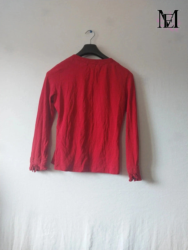 T-shirt rouge à manche longue New Man - Taille M -38